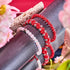 Marshmallow Chrome Glitter Glass x Bracelet Corde Rouge